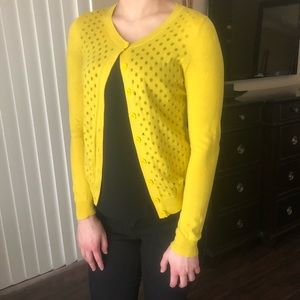 Banana Republic Bright Yellow Polka Dot Sweater
